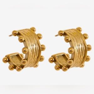 Stainless Steel C Shape Hoop Earrings 💦 Resistance